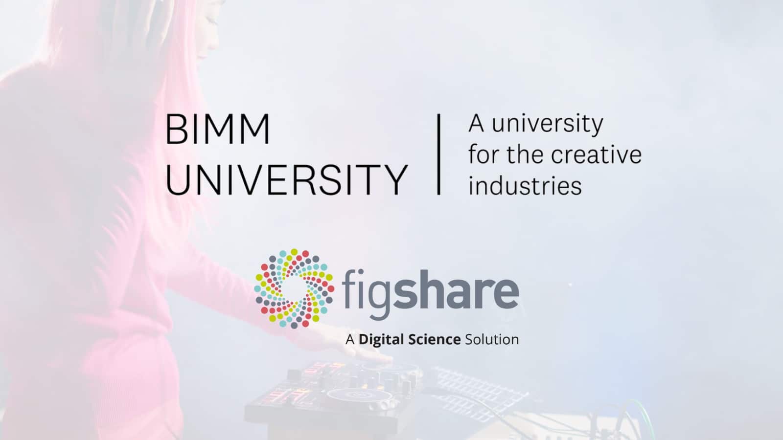 Banner with figshare and BIMM university logos