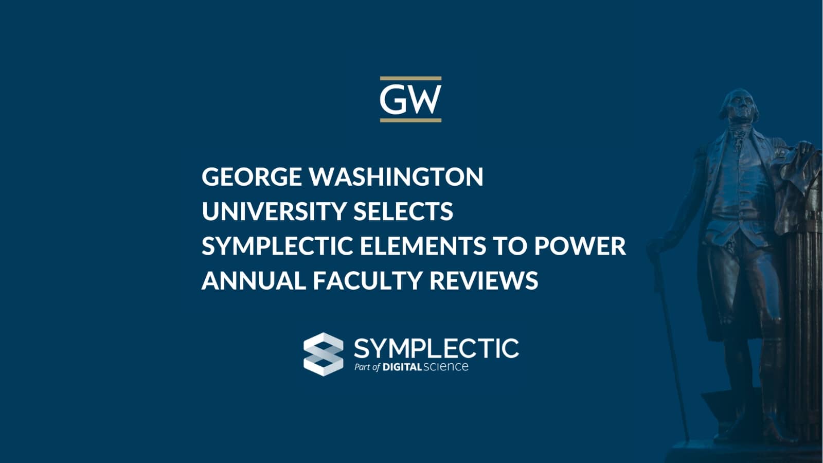 banner with text - George Washington University selects Symplectic Elements to power annual faculty reviews