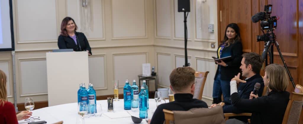  Niamh O’Connor, Chief Publishing Officer at PLOS, speaking