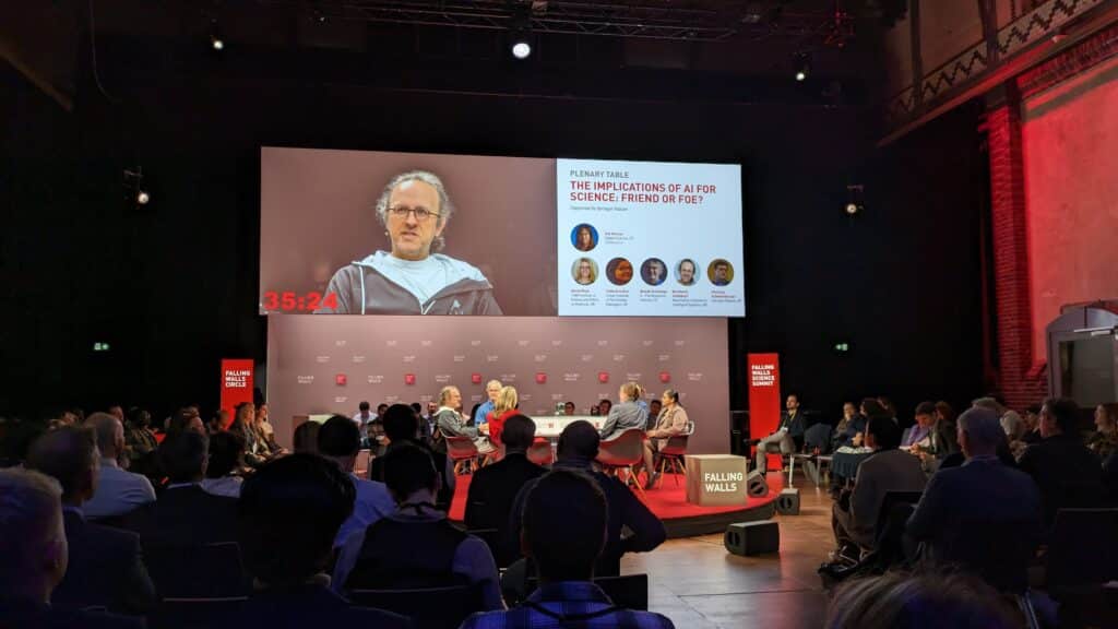 Photo of Bernhard Schölkopf at panel session at Falling Walls