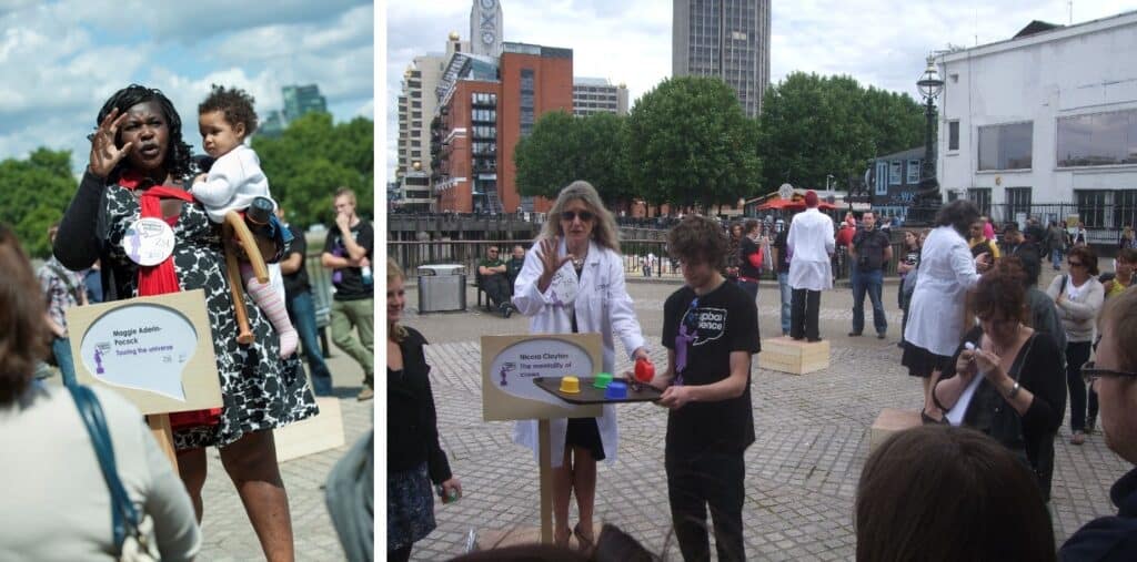 outdoor attendees at the Soapbox Science event
