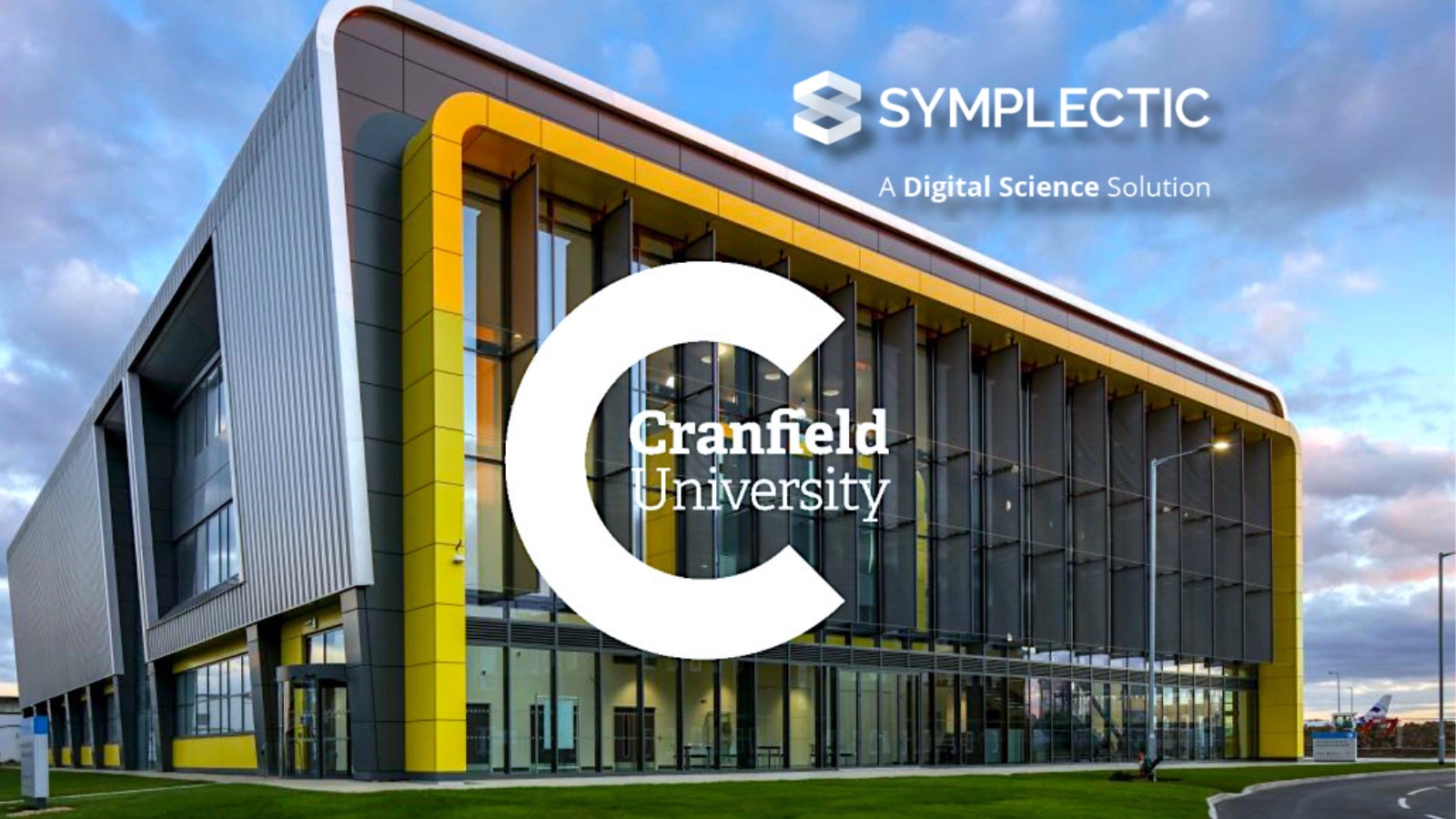 Cranfield Univiersity logo and building in Symplectic logo