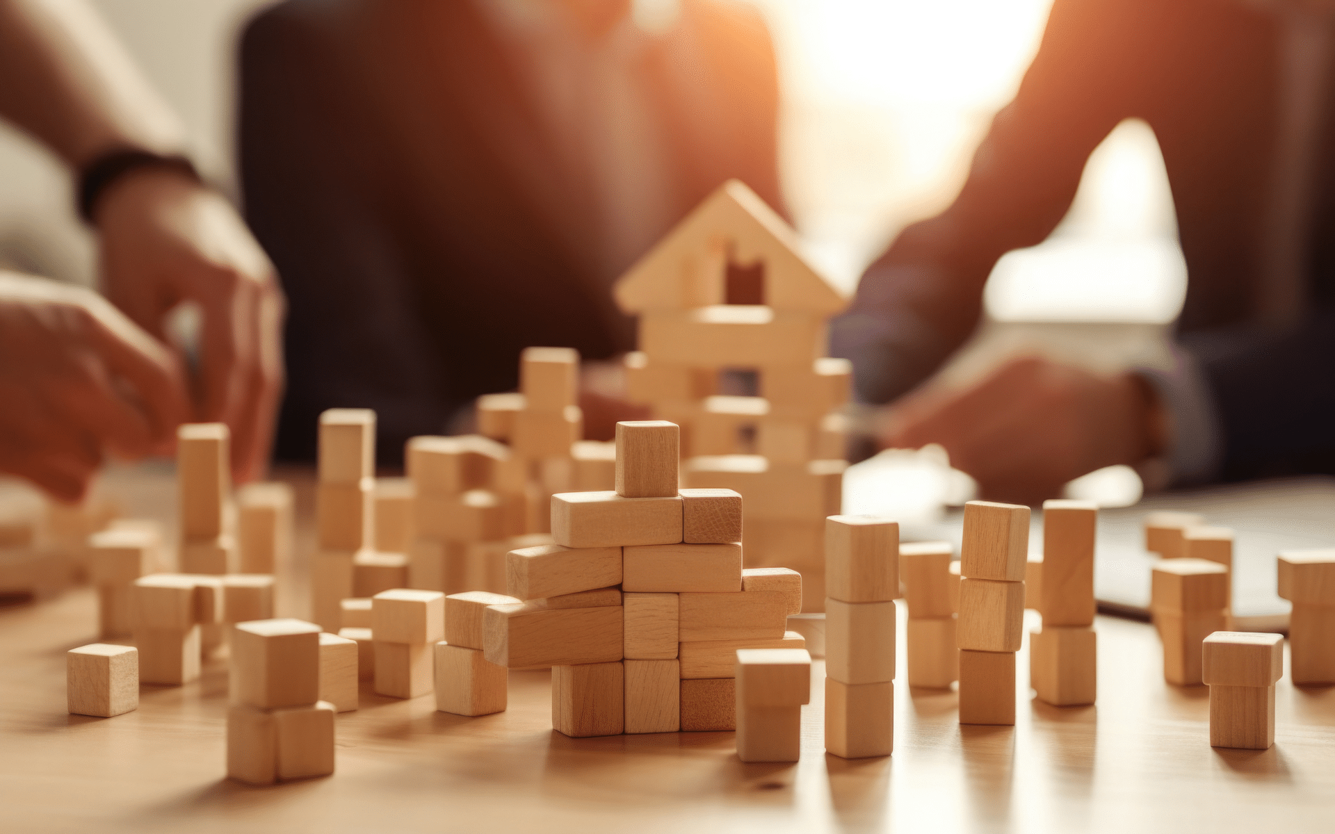 Photo of a child's wood blocks