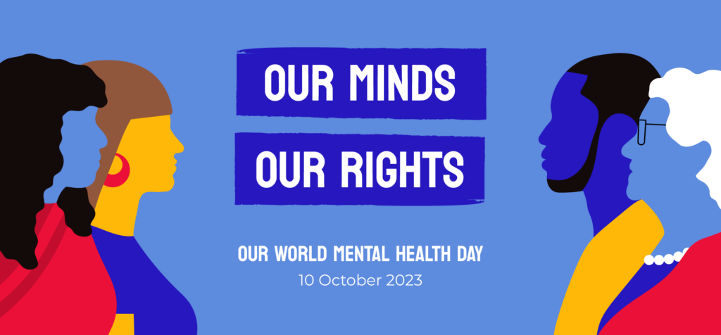 World Health Organization campaign banner for World Mental Health Day 2023